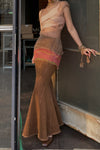 OUDE WAAG Washing Denim Fish Tail Skirt OW-23SS-SK04 reddish brown